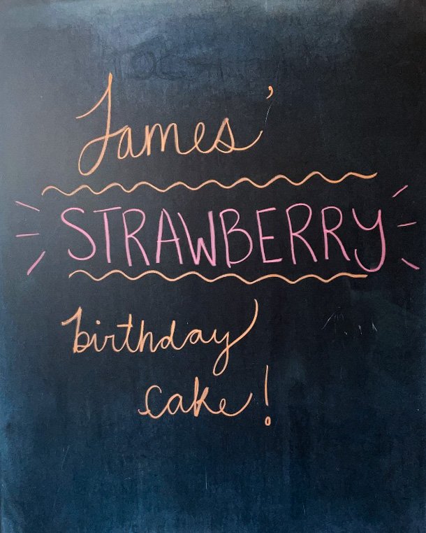 Birthday Recipe Board: James' Strawberry Birthday Cake!