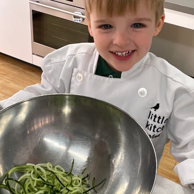 LKA Student with fresh cut zucchini noodles