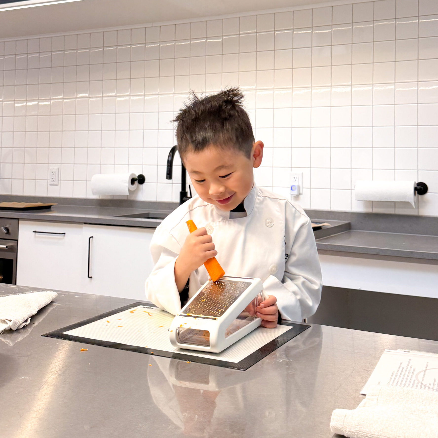 Montessori at home using a grater
