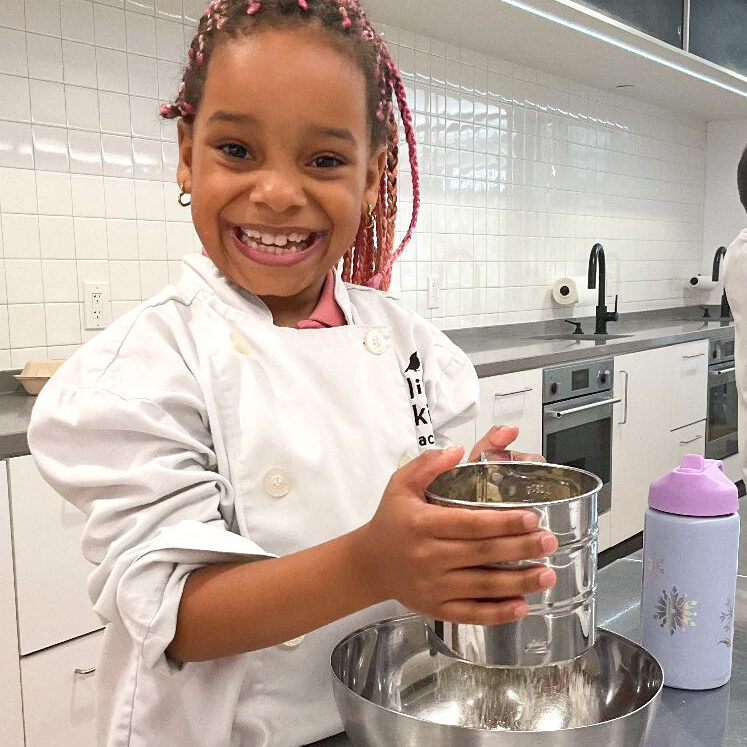 Montessori at home using a flour sifter